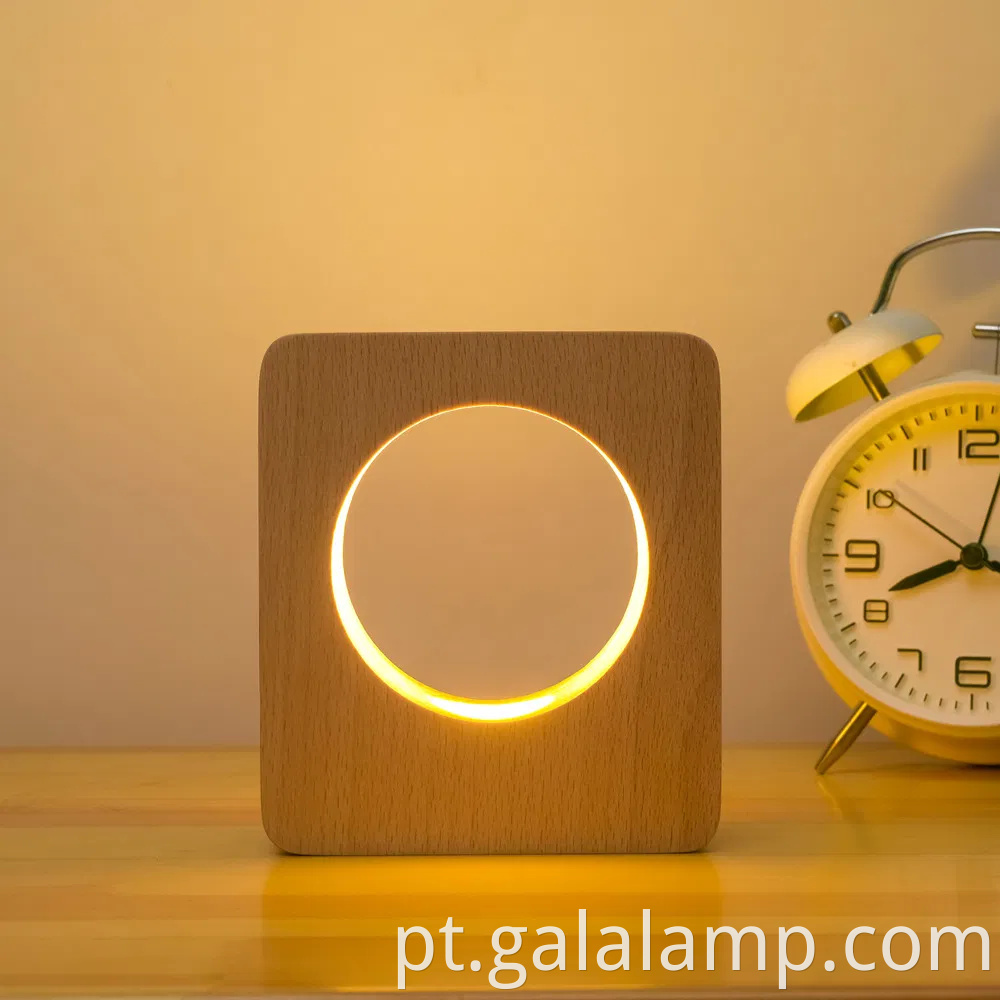 Presente de ponta, madeira sólida inteligente, luz noturna LED, criativo